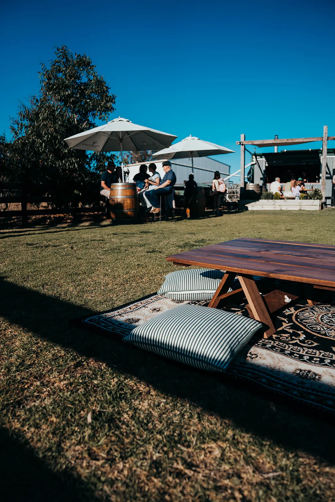 Wide view of the distillery lawn and venue