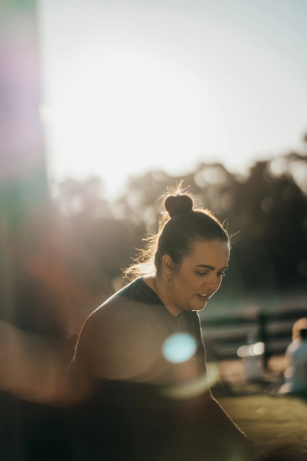 Backlit portrait of a staff member at the distillery