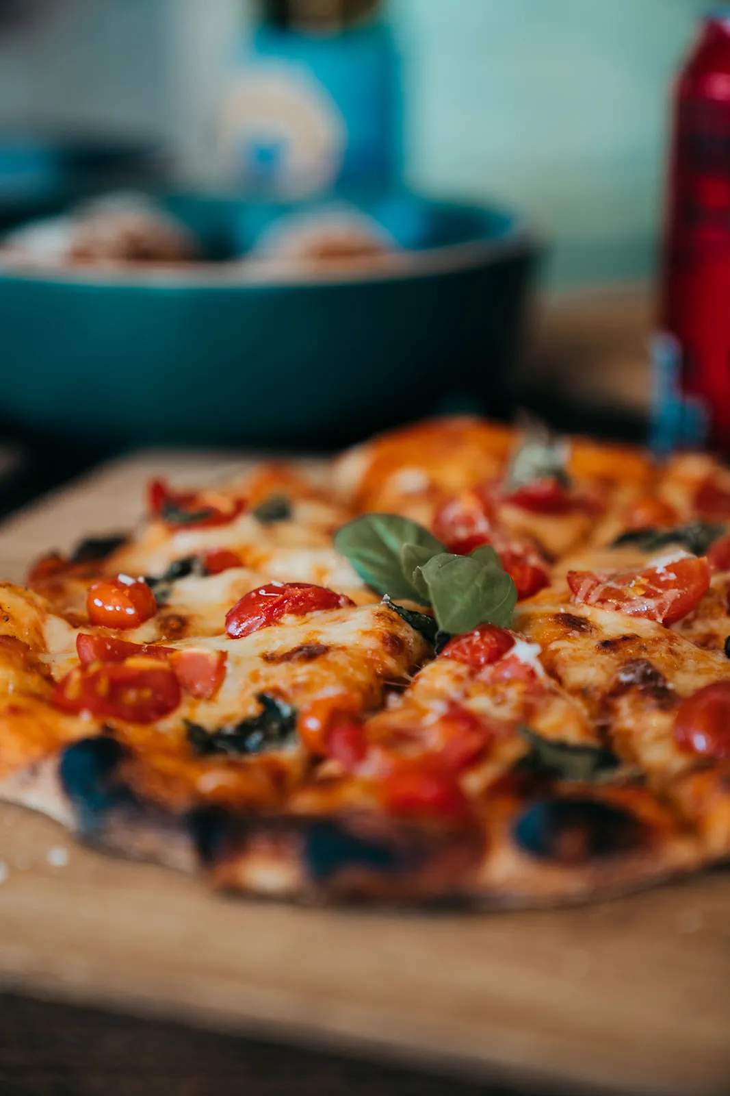 Wood-fired pizza beauty shot