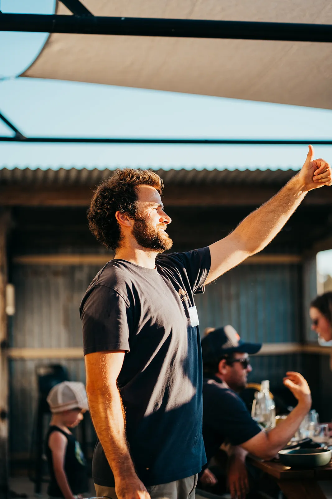 Staff member engaging the crowd at an event