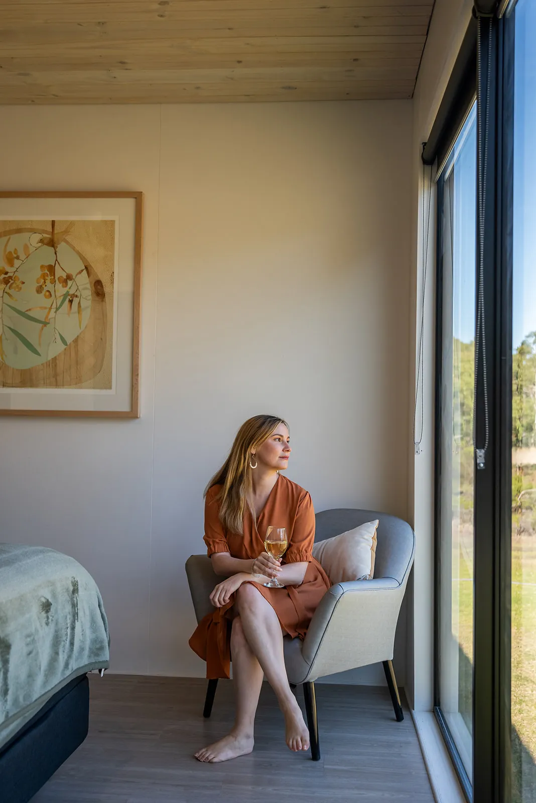 Quiet, polished interior lifestyle portrait